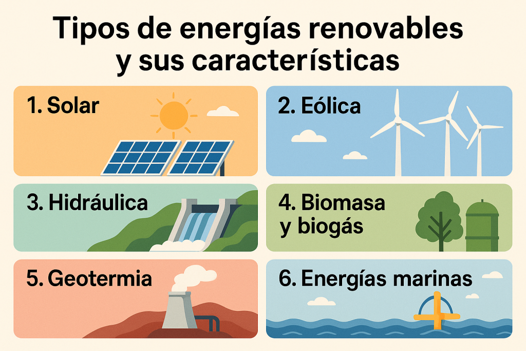 Tipos de energías renovables y sus características